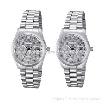 Fashion 5ATM Waterproof Stainless Steel Watch with Miyota 2115 Movt, Silver Color